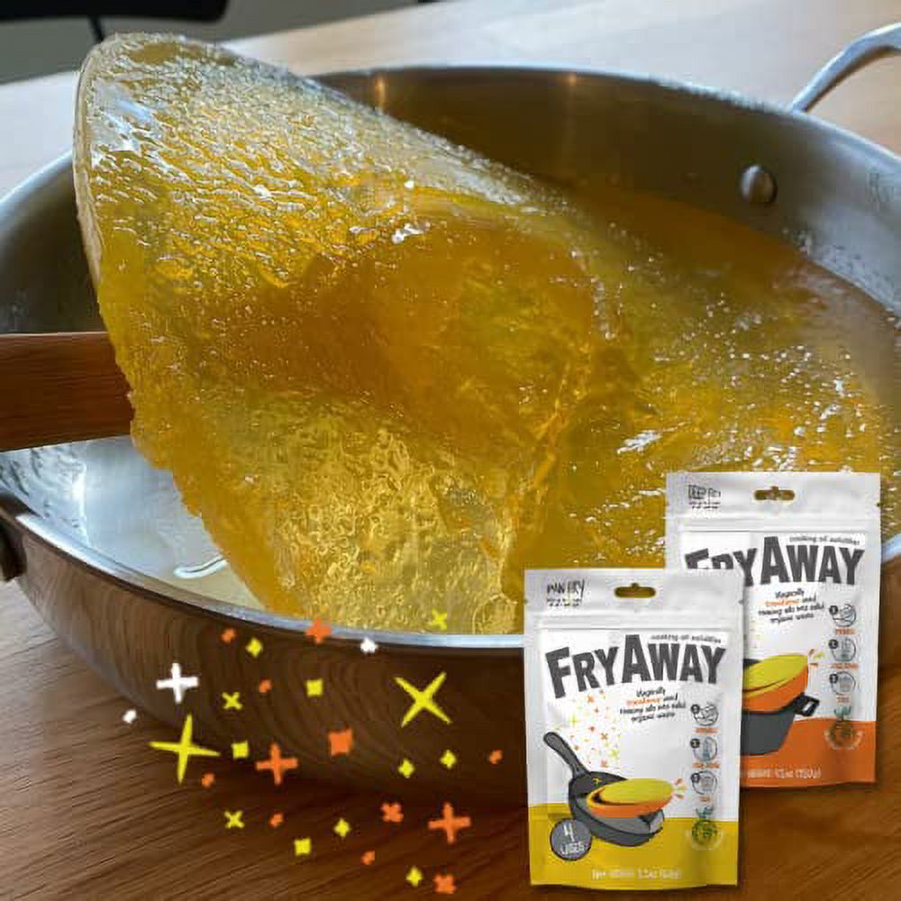FryAway Pan Fry Waste Cooking Oil Solidifier Powder, 100% Plant-Based  Cooking Oil Disposal, 1 Packet per 2 Cups of Oil, (Includes 4 Packets to  Solidify 8 Cups / 2 Liters / 0.5 Gallon of Oil Total) 